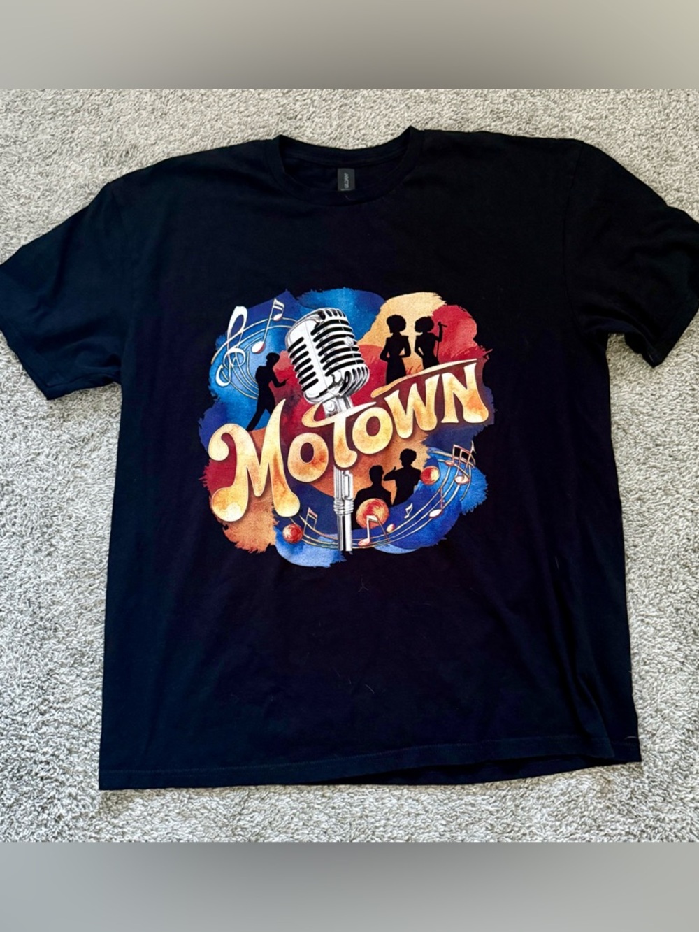 Vintage Groovy Motown Music Watercolor Art T-Shirt (Size Extra Large)